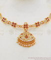 Impon Attigai Multi Stone Gold Choker Type Necklace For Party Wear NCKN2116