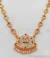 Unique Impon Lakshmi Dollar Multi Stone Gold Necklace Collections NCKN2119