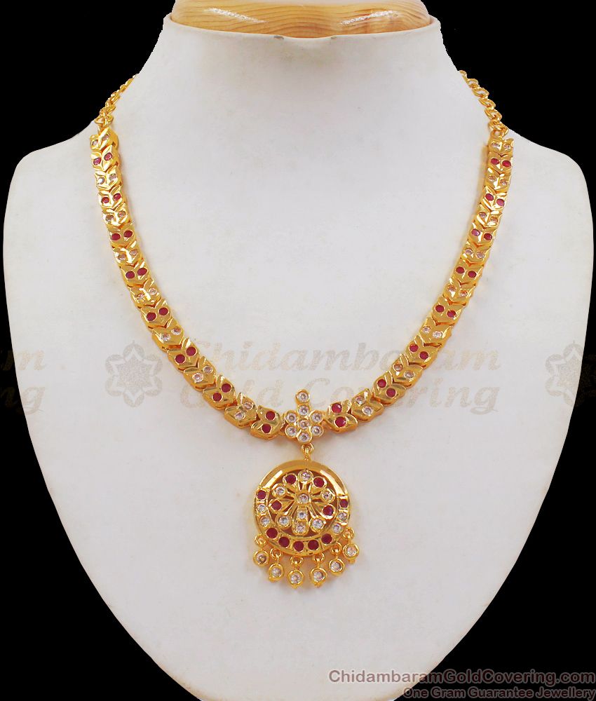 Newest Modern Design Impon Gold Necklace For Party Wear NCKN2120