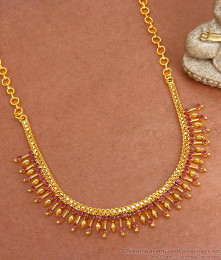Full Ruby Stone Mullai Gold Plated Necklace Collections Shop Online NCKN2129 Full Ruby Stone Mullai Gold Plated Necklace Collections Shop Online NCKN2129