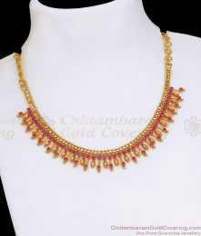 Full Ruby Stone Mullai Gold Plated Necklace Collections Shop Online NCKN2129 Full Ruby Stone Mullai Gold Plated Necklace Collections Shop Online NCKN2129