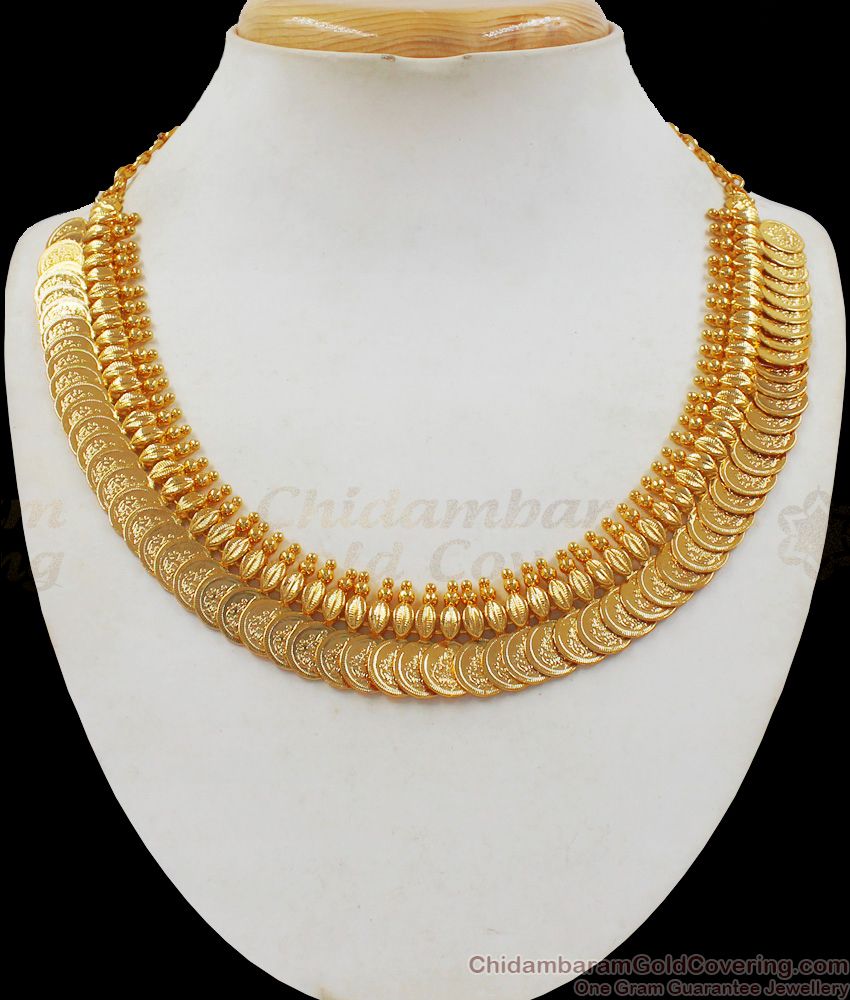 Traditional Lakshmi Coin Kasu Mala Necklace One Gram Gold Jewelry Online NCKN2133