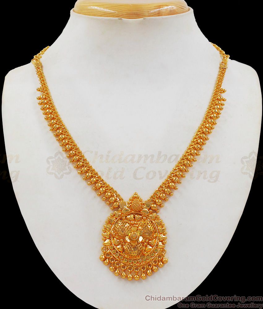 Unique Design One Gram Gold Necklace Without Stones For Marriage NCKN2135