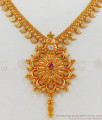 Dazzling Ruby White Stone One Gram Gold Necklace Collections NCKN2137