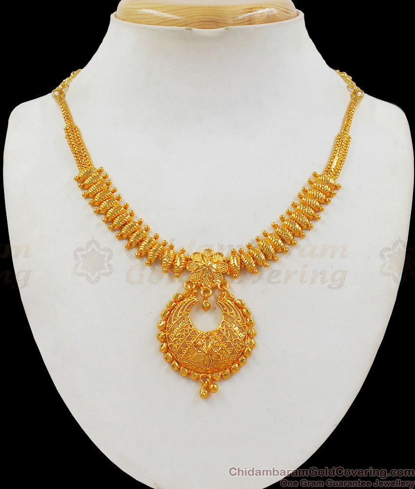 Fancy Moon Design One Gram Gold Necklace Online Shopping NCKN2142