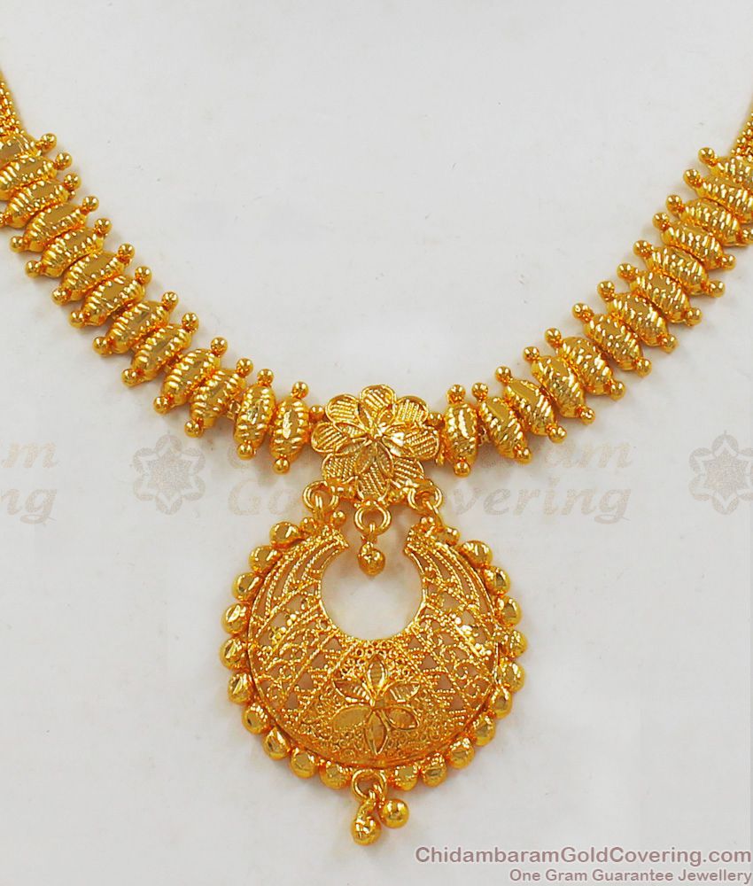 Fancy Moon Design One Gram Gold Necklace Online Shopping NCKN2142 Fancy Moon Design One Gram Gold Necklace Online Shopping NCKN2142