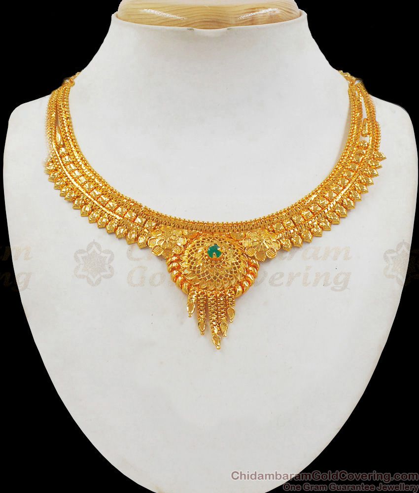 Party Wear Kolkata Necklace Collections One Gram Gold Jewelry NCKN2147 Party Wear Kolkata Necklace Collections One Gram Gold Jewelry NCKN2147