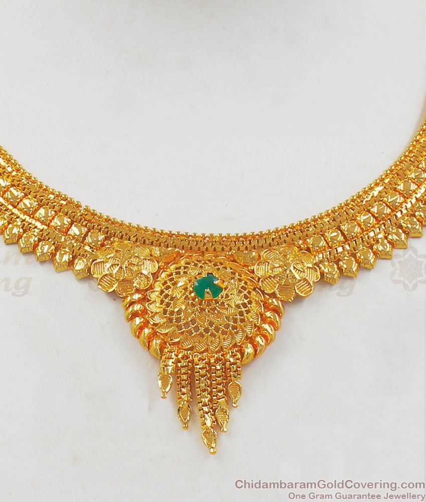 Party Wear Kolkata Necklace Collections One Gram Gold Jewelry NCKN2147