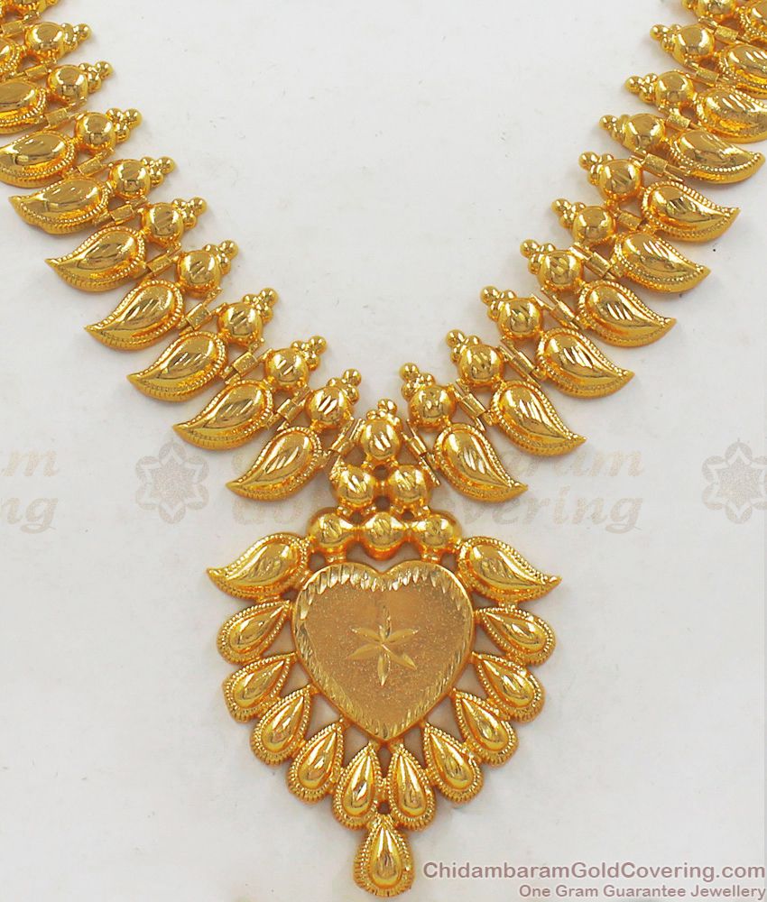 Kerala Bridal Pattern One Gram Gold Necklace For Party Wear NCKN2148