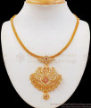 Peacock Design Ruby White Stone Impon Gold Necklace NCKN2154