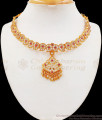 Gati Stone Impon Attigai Choker Gold Mango Necklace Designs NCKN2155