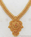 Unique Gold Covering Necklace With Single Ruby Stone Collections NCKN2158