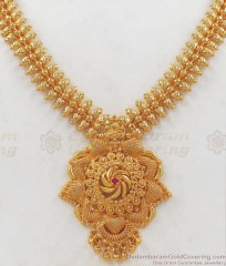 Unique Gold Covering Necklace With Single Ruby Stone Collections NCKN2158 Unique Gold Covering Necklace With Single Ruby Stone Collections NCKN2158