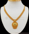 Elegant Gold Covering Necklace Emerald Stone Collections NCKN2163