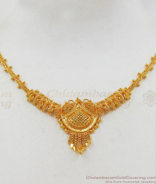 Traditional Kolkata Gold Necklace From Chidambaram Gold Covering NCKN2168