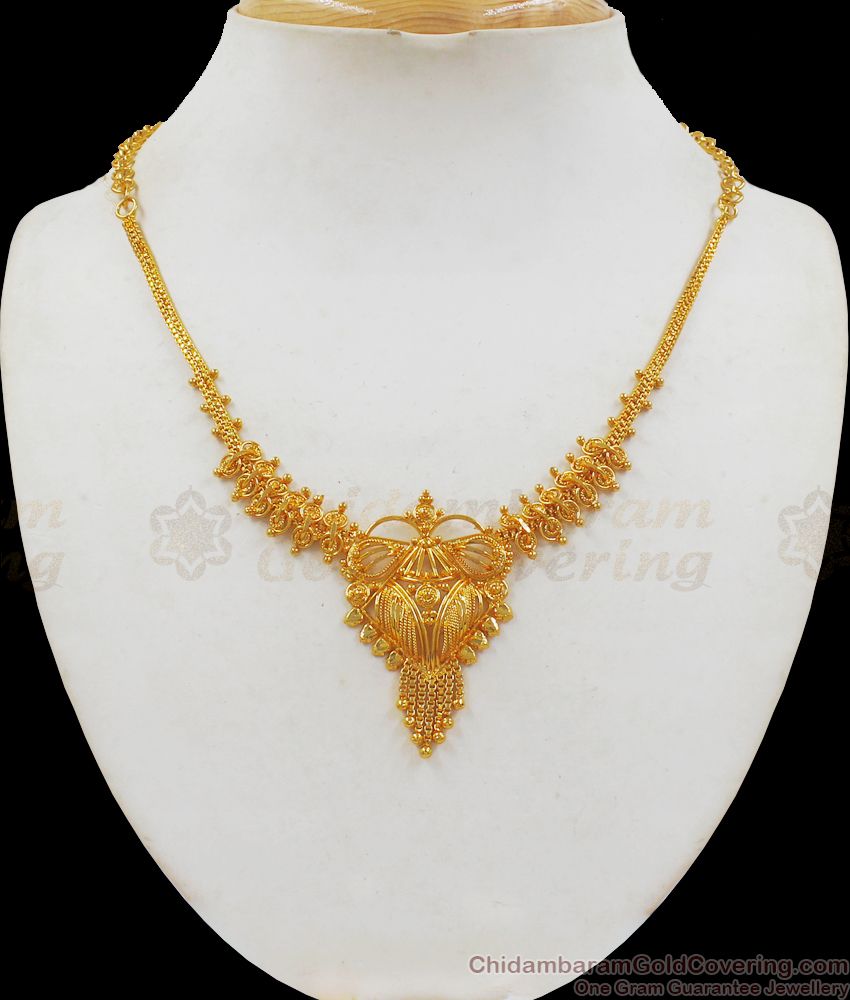 Fast Moving Gold Necklace From Chidambaram Gold Covering Collections NCKN2172