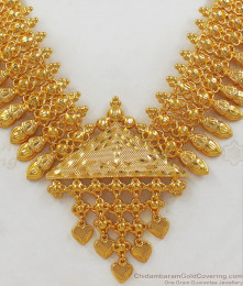 Grand Kerala Pattern One Gram Gold Necklace For Party Wear NCKN2173 Grand Kerala Pattern One Gram Gold Necklace For Party Wear NCKN2173