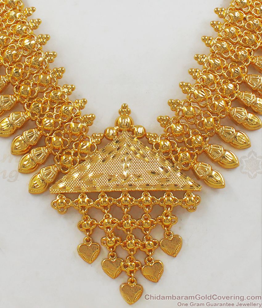 Grand Kerala Pattern One Gram Gold Necklace For Party Wear NCKN2173