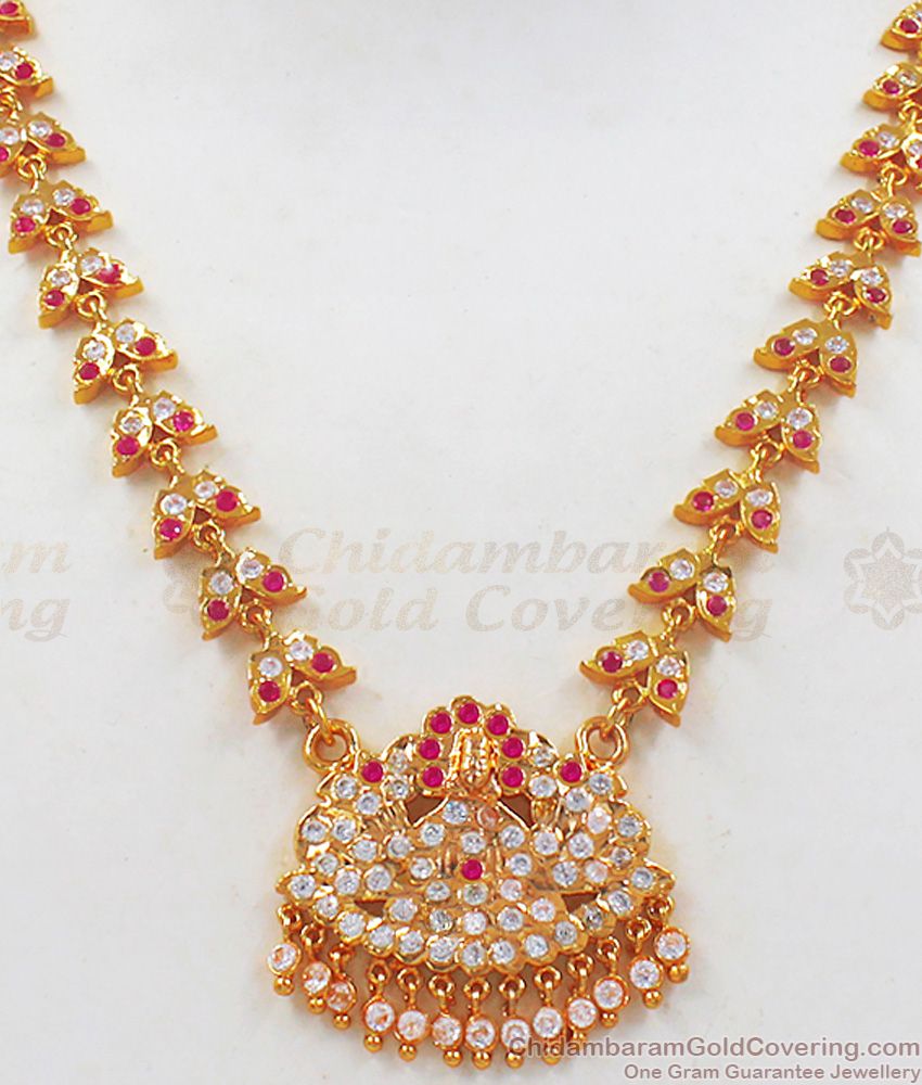 Devotional Impon Lakshmi Model Gati Stone Gold Necklace NCKN2177