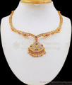 Impon Attigai Choker Multi Stone Gold Bridal Necklace NCKN2179