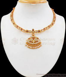 Close Neck Choker Impon Attigai Type Gati Stone Gold Necklace NCKN2180 Close Neck Choker Impon Attigai Type Gati Stone Gold Necklace NCKN2180