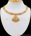 Impon Attigai Choker Gold Necklace Multi Stone Bridal Wear NCKN2181