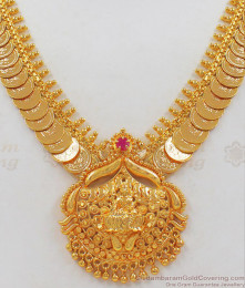 Handcrafted Kasu Malai Necklace With Lakshmi Bridal Collections NCKN2184 Handcrafted Kasu Malai Necklace With Lakshmi Bridal Collections NCKN2184