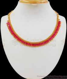 Elegant Full Ruby Stone Gold Necklace For Party Wear Collection NCKN2193