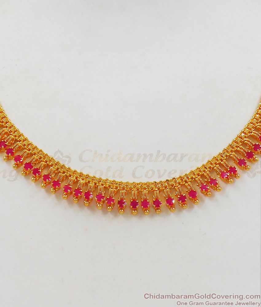 New Collection Ruby Stone Gold Necklace For Party Wear Collection NCKN2194