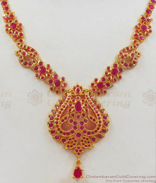 First Quality Ruby Stone Gold Necklace For Party Wear Collection NCKN2195