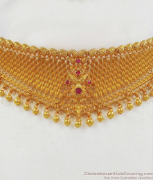 One Gram Gold Choker Design with Earrings Bridal Jewelry Collections NCKN2196