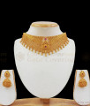One Gram Gold Choker Design with Earrings Bridal Jewelry Collections  NCKN2197