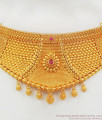 Luxury One Gram Gold Choker with Earrings Brides Jewelry Collections NCKN2198