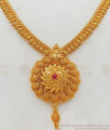 Single Ruby Stone Gold Imitation Necklace From Chidambaram Gold Covering Collections NCKN2207