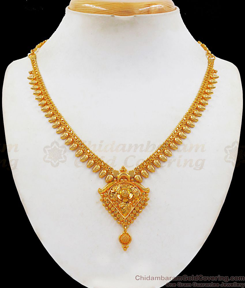 Party Wear Gold Covering Necklace With Single Ruby Stone Collections NCKN2210