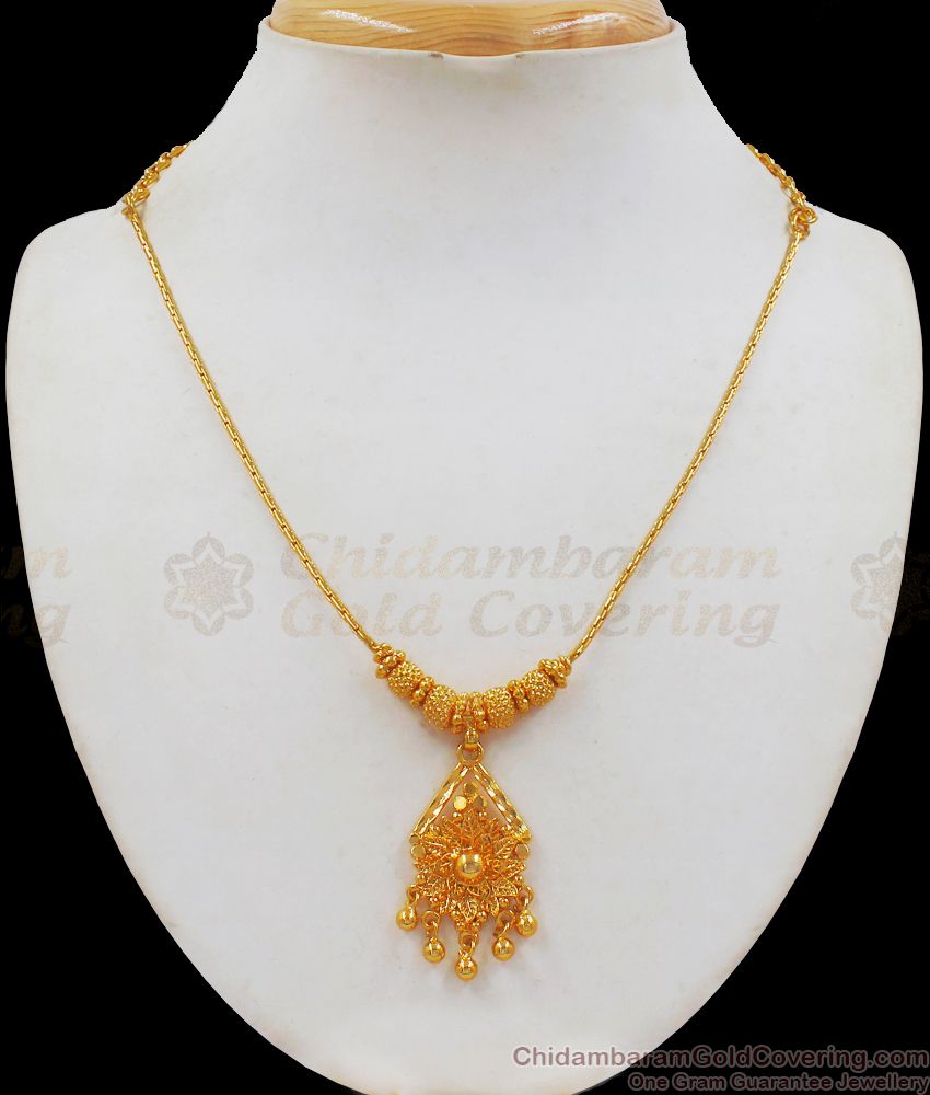 Simple Pendant Necklace One Gram Gold Type Party Wear Collections NCKN2214