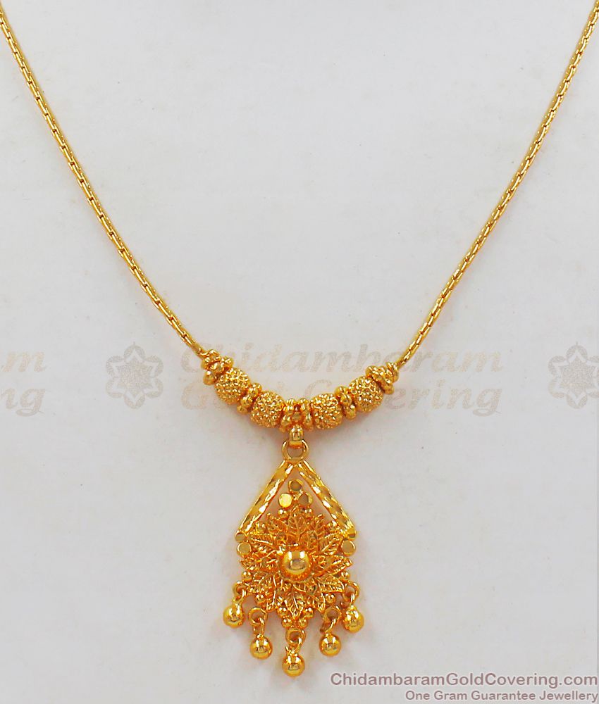 Simple Pendant Necklace One Gram Gold Type Party Wear Collections NCKN2214