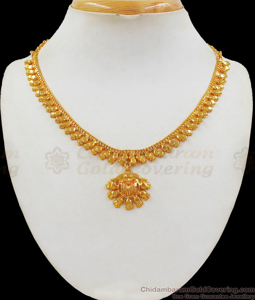 Traditional Kolkata Gold Necklace From Chidambaram Gold Covering NCKN2218