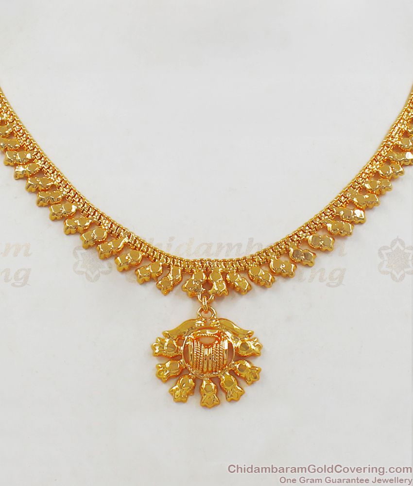 Traditional Kolkata Gold Necklace From Chidambaram Gold Covering NCKN2218