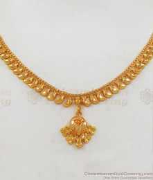 Kolkata Gold Necklace From Chidambaram Gold Covering NCKN2219 Kolkata Gold Necklace From Chidambaram Gold Covering NCKN2219
