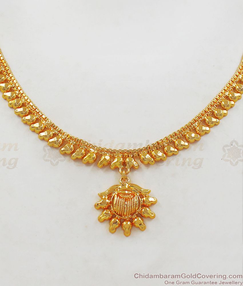 Party Wear Kolkata Gold Necklace From Chidambaram Gold Covering NCKN2220