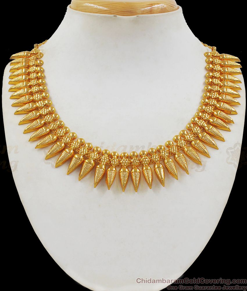Royal MullaiPoo One Gram Gold Necklace For Bridal Wear NCKN2223 Royal MullaiPoo One Gram Gold Necklace For Bridal Wear NCKN2223