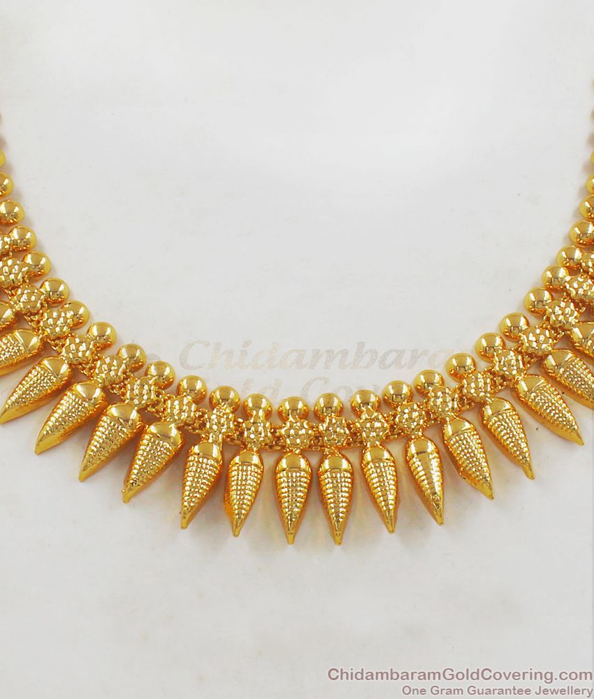 Royal MullaiPoo One Gram Gold Necklace For Bridal Wear NCKN2223