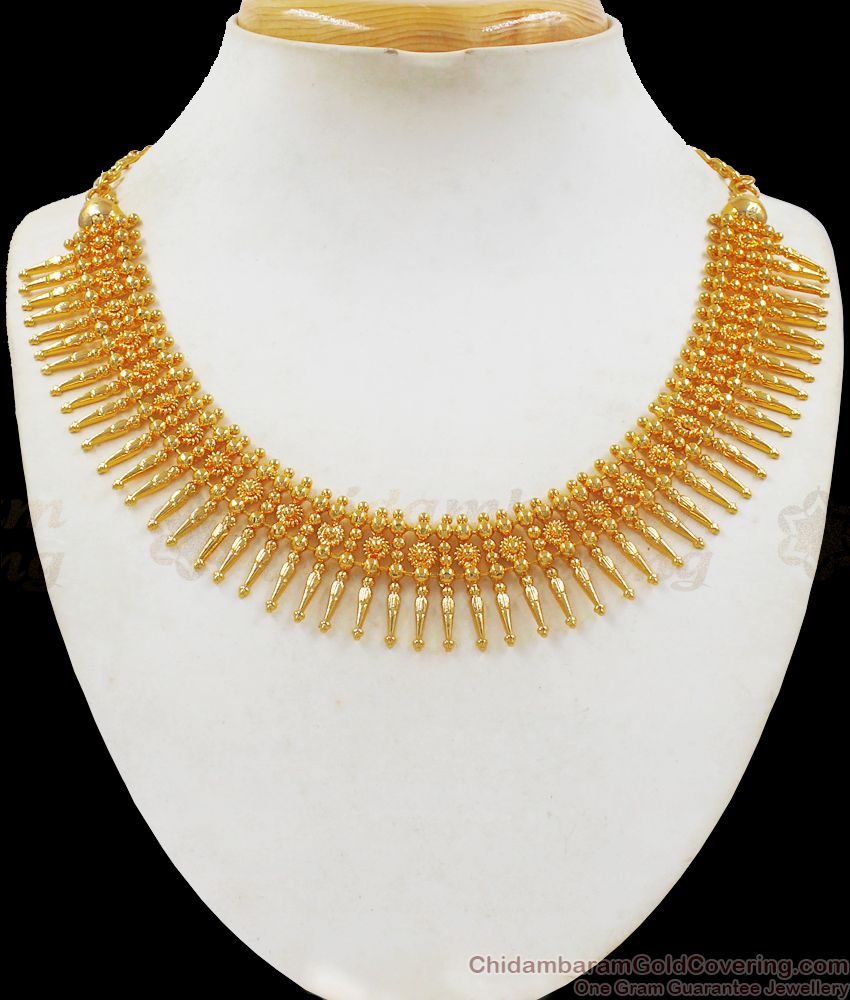 Fast Moving MullaiPoo Design Gold Necklace For Bridal Wear NCKN2224