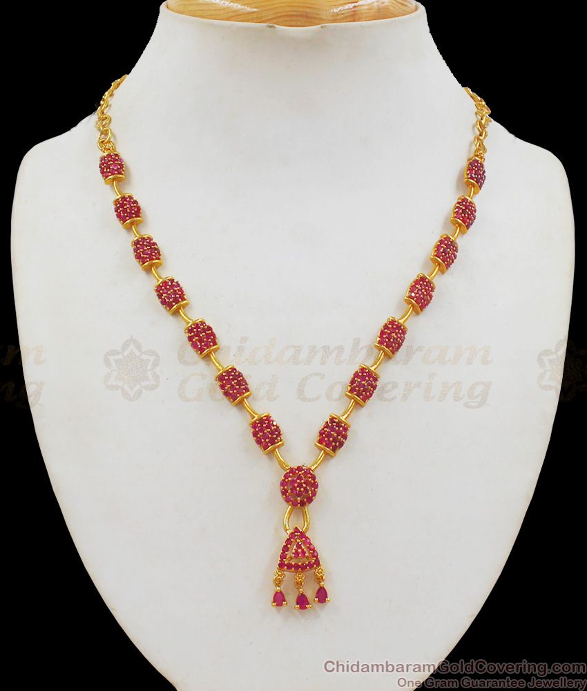 Latest Ruby Stone Gold Necklace For Party Wear Collections NCKN2227