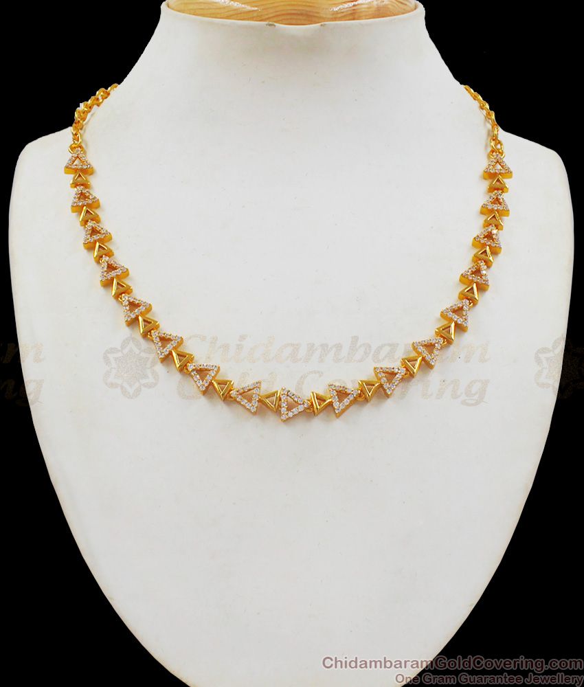 Trendy Diamond Stone Gold Necklace For Party Wear Collections NCKN2228