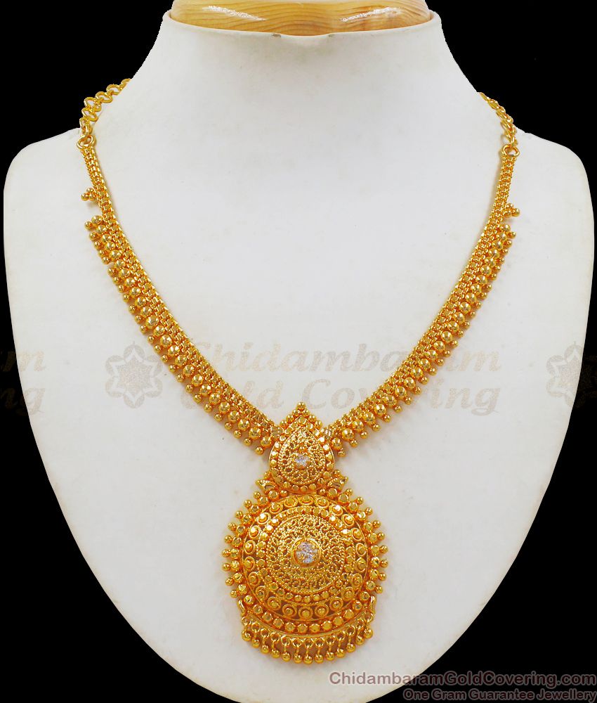 Latest 1 Gram Gold Necklace Designs Bridal Collections NCKN2235