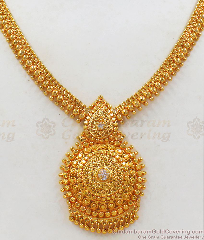 Latest 1 Gram Gold Necklace Designs Bridal Collections NCKN2235