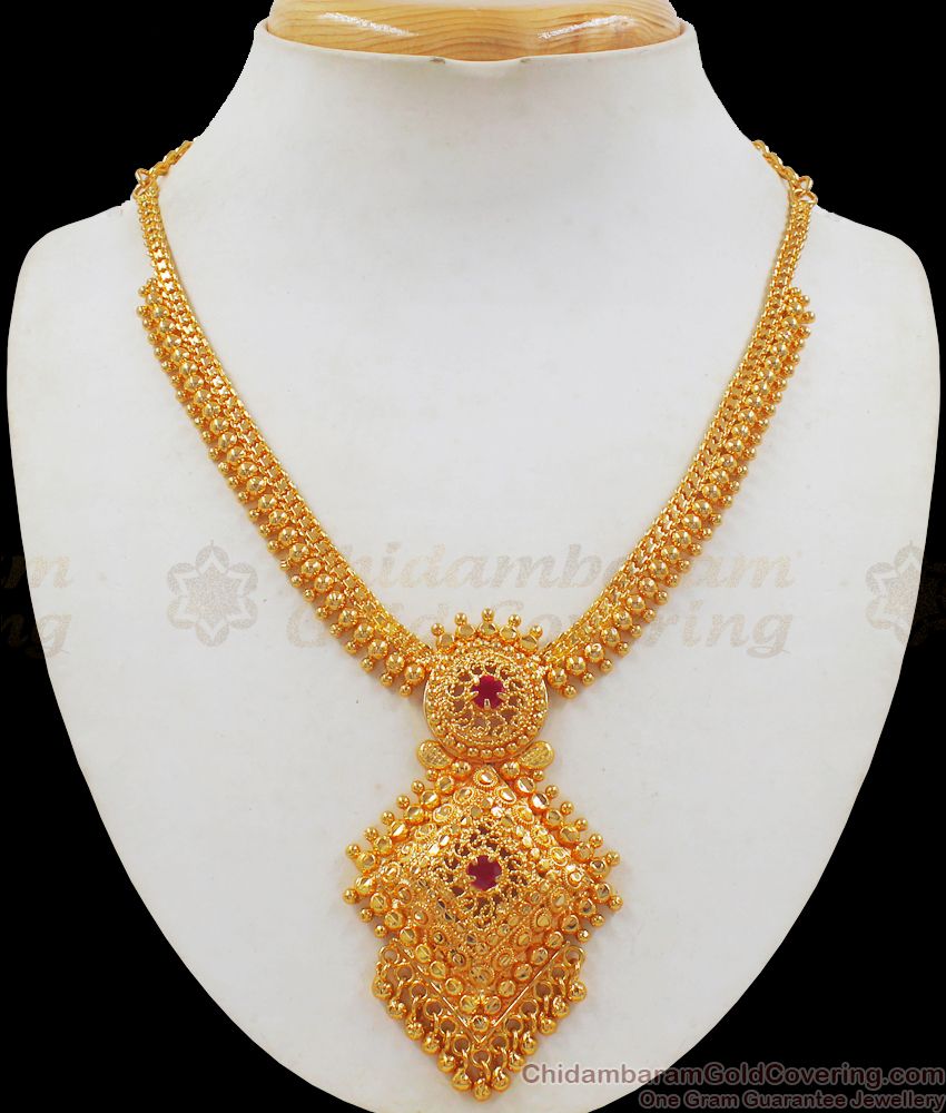 Stunning 1 Gram  Gold Necklace Designs Party Wear Collections NCKN2239