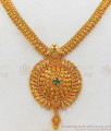 Party Wear One Gram Gold Emerald Stone Necklace Collections NCKN2241